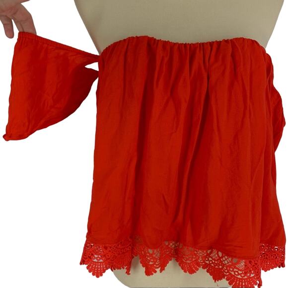 Lovers + Friends Life’s A Beach Red Off The Shoulder Top Women's Size XS - Picture 8 of 9